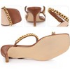 Perphy Women's Snakeskin Printed Square Toe Chain Stiletto Heels Slide Sandals - 4 of 4