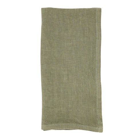 Olive Green Linen Napkin Set of 2. Washed Linen Napkin Set. Olive Green  Cloth Napkins. Table Decor, Table Linens. 