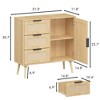 Bella Depot 31.5''W Rattan Wood Storage Cabinet With Drawers(1 PCS) - 3 of 4