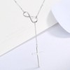 Clotth Sterling Silver Cross Necklace for Women - 925 Silver Choker with Cubic Zirconia,Faith-Based Accessory for Wedding,Birthday - 2 of 4