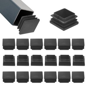 Unique Bargains Square Chair Leg Bar Stool Plastic Hole Plug Tubing End Caps Black - 1 of 4