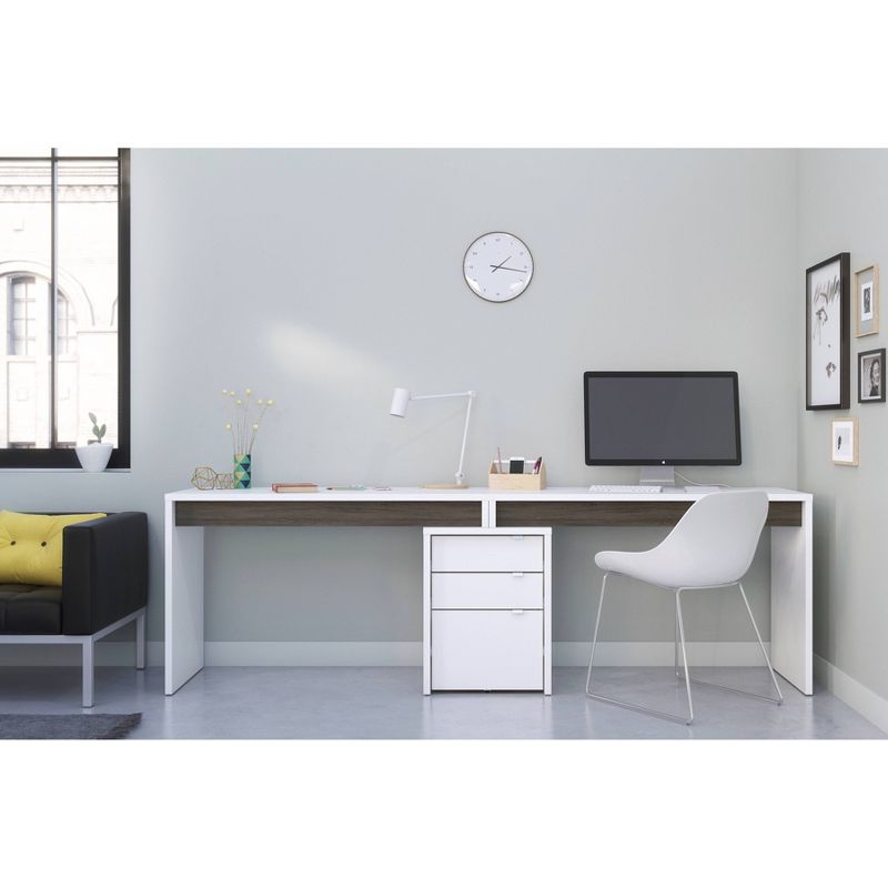 3pc Chrono Home Office Set with 2 Reversible Desk Panels Gray/White - Nexera, 1 of 6