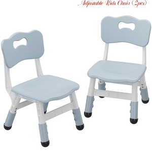 Children Age 2-8 Adjustable Kids Chair (2pcs), 3 Level Height Adjustable Toddler Chair, Plastic Indoor Outdoor Child Chair - 1 of 4
