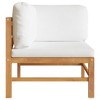 vidaXL Corner Sofa Cream Solid Teak Wood Medium Durable Corner Sofa - 2 of 2