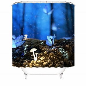 Butterflies At Night Shower Curtains for Bathroom Waterproof Fabric Bath Curtain Durable Soft Stylish Bathroom Decor 72x72 Inch - 1 of 1
