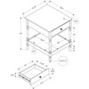 Vynxaria Traditional 2-Tier Square Accent Table - Dark Walnut Brown Veneer Finish, 21.75" W x 23.75" D x 25" H - 4 of 4