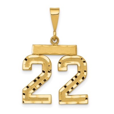 Black Bow Jewelry 14K Yellow Gold, Varsity Collection, Medium D/C Pendant Number 22