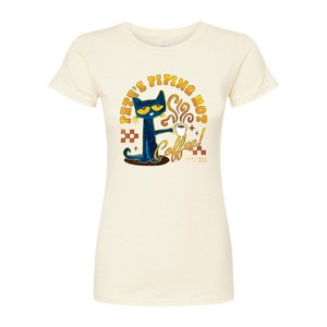 Women's - Pete the Cat - Piping Hot Coffee Fitted Graphic T-Shirt - 1 of 3