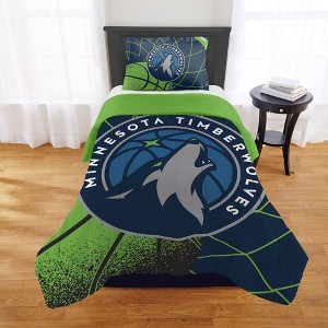 Sweet Home Collection NBA Minnesota Timberwolves Comforter & Pillow Sham Set - 1 of 3