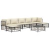 vidaXL 8 Piece Patio Lounge Set in Anthracite Poly Rattan - Outdoor Furniture with Cushions, Comfortable Seating, Sturdy Table, and Modular Design - 3 of 4