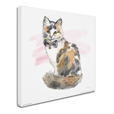 Trademark Fine Art -Beth Grove 'Fancy Cats II Watercolor' Canvas Art