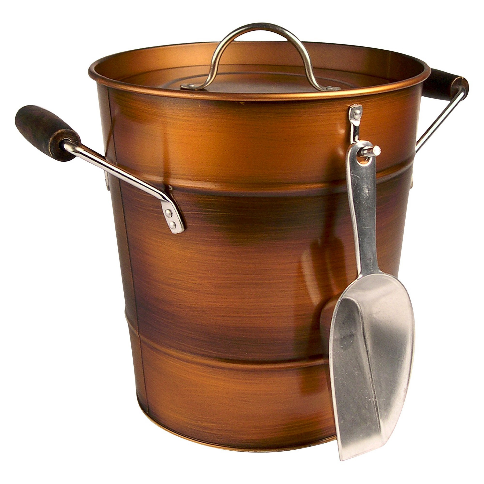 Masonware Ice Bucket with Scoop, Antique Copper