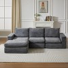 KWPZQEB 99'' Modular Sectional Sofa Couches, L-Shape Couch with 3 Pillows, 3-Seat Sofa with Chaise, Comfy Sectional Couches for Living Room - 3 of 4