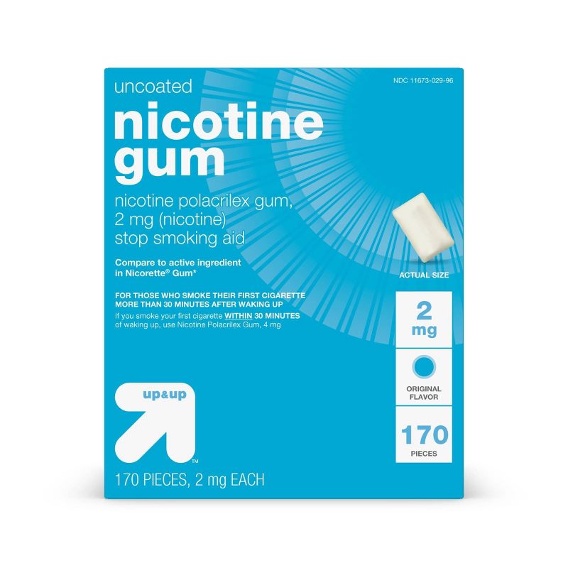 Nicotine 2mg Gum Stop Smoking Aid - Original Flavor - up & up™, 1 of 12
