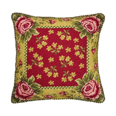 C&F Home Abby Floral Needlepoint Pillow