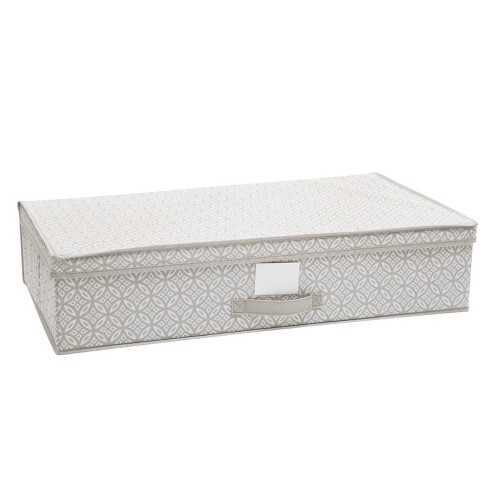 Under Bed Storage Bins With Lids [Set of 2] Long Flat Stackable Underbed  Storage