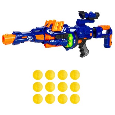 Best Choice Products Electric Customizable Soft Foam Ball Long-Distance Blaster Toy w/ Barrel Extension, 12 Balls, Bipod