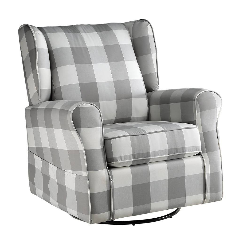 Photos - Coffee Table Patli 35" Accent Chairs Gray Fabric - Acme Furniture: Flannel Upholstery,