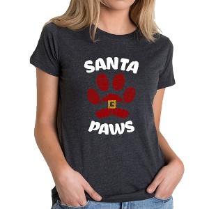 LA Pop Art Santa Paws - Women's Premium Blend Word Art T-Shirt - 1 of 4