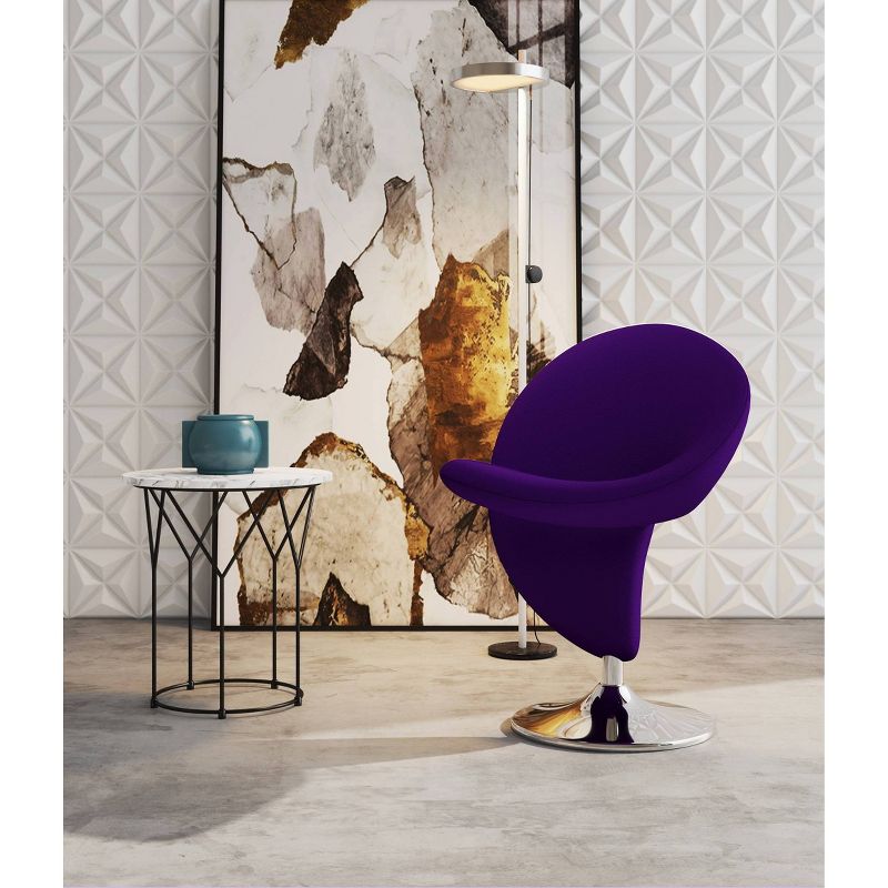 Curl Wool Blend Swivel Accent Chair - Manhattan Comfort, 3 of 8