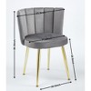 Okak Modern Accent Chair, with Iron Tube Golden Color Legs, Velvet and Comfortable Backrest, Set of 2 - 2 of 4