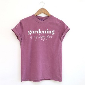 Simply Sage Market Women's Gardening Is My Happy Place Short Sleeve Garment Dyed Tee - 1 of 4