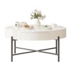 Round Coffee Table with Storage with Drawers Farmhouse Circle Table, Easy to Assemble Wood Accent Center Table - 2 of 4