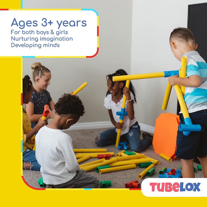 Tubelox Deluxe Indoor or Outdoor Creative Building and Construction Active Play Toy Set with 220 Pieces and Storage Bag for Kids 3+, 6 of 8