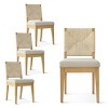Woven Back Dining Chair Set of 4,Upholstered Armless Dining Chairs with Natural Wood Legs for Dining Room,Kitchen,Indoor Furniture-Tanpinhause - 2 of 4