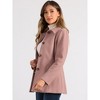 INSPIRE CHIC Women's Work Office Winter Overcoat Single Breasted Point Collar Pea Coat - 3 of 4