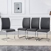 FONTOI 4PCS Arch Dining Chairs with High Resilience, Dining Chair with Arched Metal Legs for Living Room, Dark Gray&Silver, 21.6"*39"*17.3" - 4 of 4