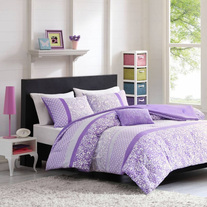Mi Zone Angela Comforter Set Purple, 1 of 7