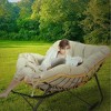 KWPZQEB Outdoor Rocking Chair, E-Coated Papasan Rocking Chair with Cushion, Outdoor Oversized Recliner Rocker for Patio Porch Garden Backyard - 3 of 4