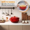 Karl Home 5 qt. Enameled Cast Iron Round Dutch Oven in Red with Lid - 3 of 4