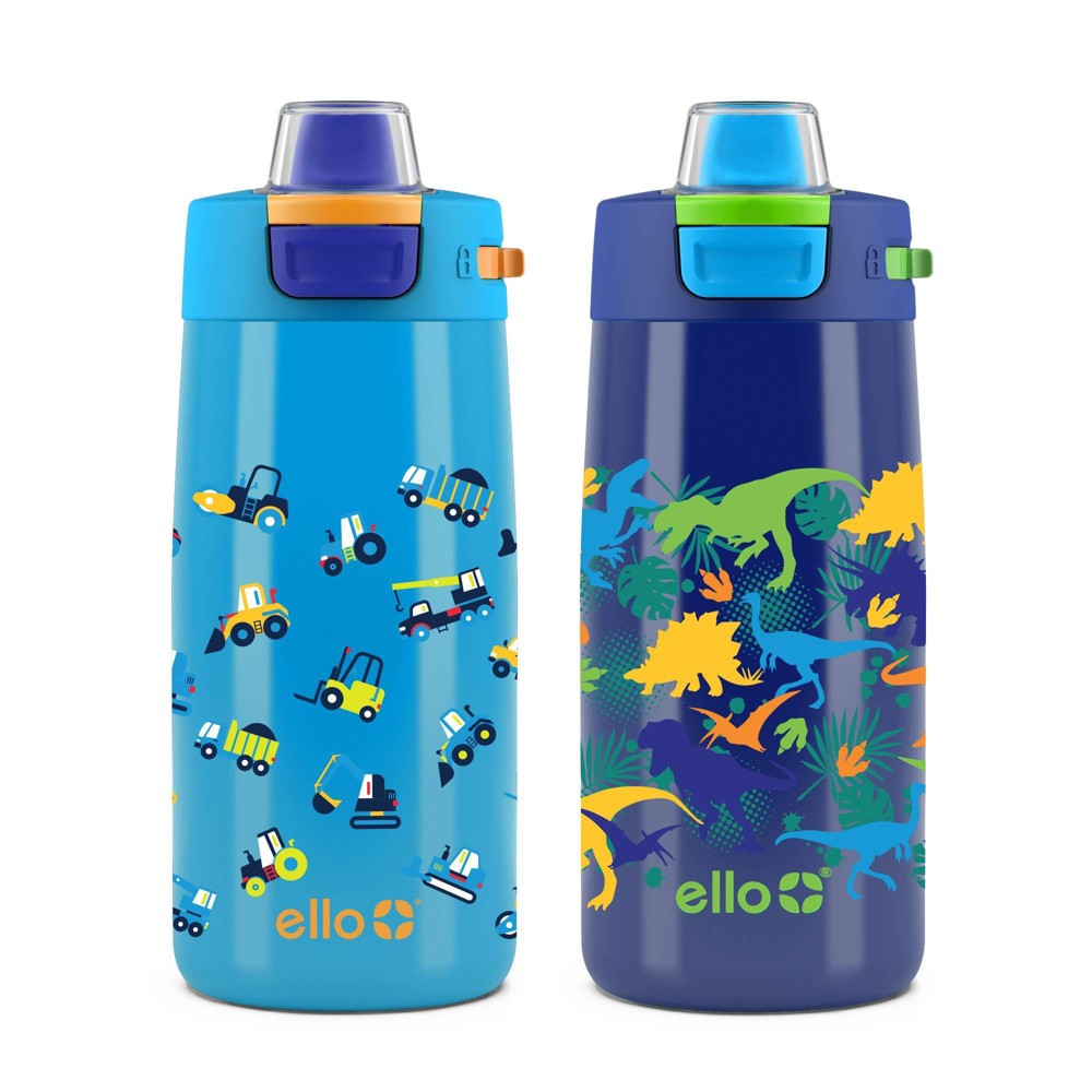 2pk Colby Kids' Stainless Steel 12oz Water Bottles Blue/Blue - Ello case of 4