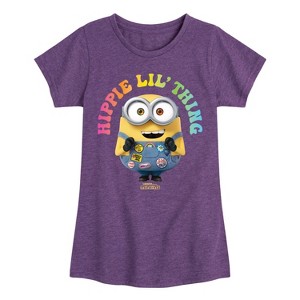Girls' - Despicable Me Minions - Hippie Lil' Thing Fitted Short Sleeve Graphic T-Shirt - 1 of 4
