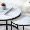 ALEXOUN Nesting Coffee Table Set of 2 - Easy to Use Round End Tables with Sturdy Metal Frame for Living Room, Bedroom & Apartment - 3 of 4