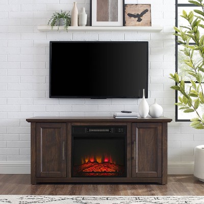 Camden 48" Dark Walnut TV Stand with Electric Fireplace