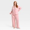 Women's Cloud Knit Modal Long Sleeve Notch Collar Top and Pants Pajama Set - Auden™ - 3 of 3
