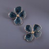 SOHI Women's Indigo Blue Enamelled Flora Stud Earrings - 2 of 4