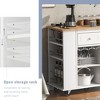 Whisen Modern Kitchen Island with Drop Leaf and Wheels - 4 of 4