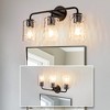 DORESshop 21 in. 3-Light Black Vanity Light with Clear Cylinder Glass Shades for Bathroom, Mirror, Powder Room - 4 of 4