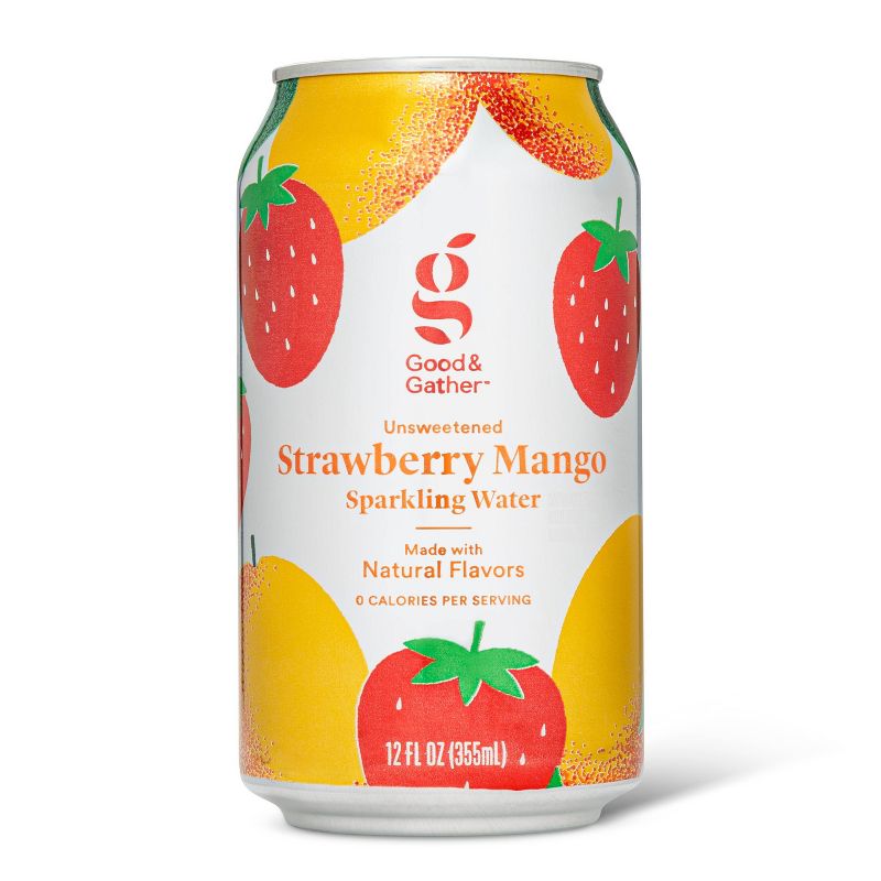 Strawberry Mango Sparkling Water - 8pk/12 fl oz Cans - Good & Gather&#8482;, 3 of 10