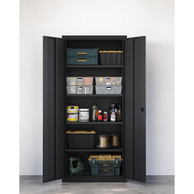 SONGMICS Garage Cabinet, Metal Storage Cabinet with Doors and Shelves, Office Cabinet, 5 of 6