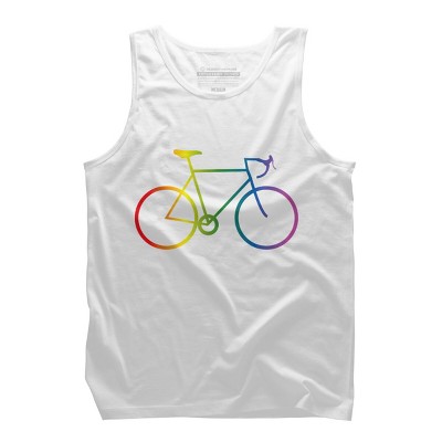 Adult Design By Humans Rainbow Bike Cyclist Pride By Bonganva Tank Top