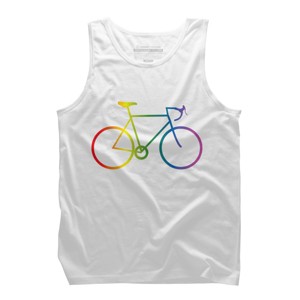 Adult Design By Humans Rainbow Bike Cyclist Pride By Bonganva Tank Top - 1 of 2