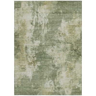 HomeRoots 8' X 10' Sage And Beige Abstract Washable Indoor Outdoor Area Rug