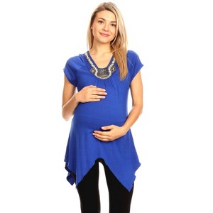 Maternity Myla Embellished Tunic Top - White Mark - 1 of 3