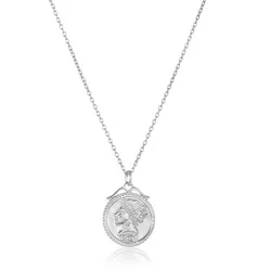 SHINE by Sterling Forever Sterling Silver Crown Jewel Pendant Necklace