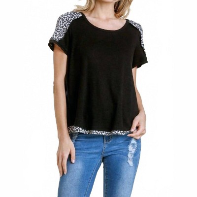 Women's Leopard Trim Top - umgee
